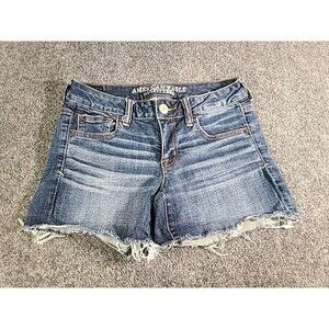 American Eagle Outfitters Super Stretch Shortie Shorts Size 4 Jean Cut Off